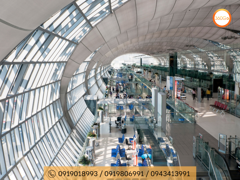 Không gian tại sân bay Suvarnabhumi - Du lịch 360Go
